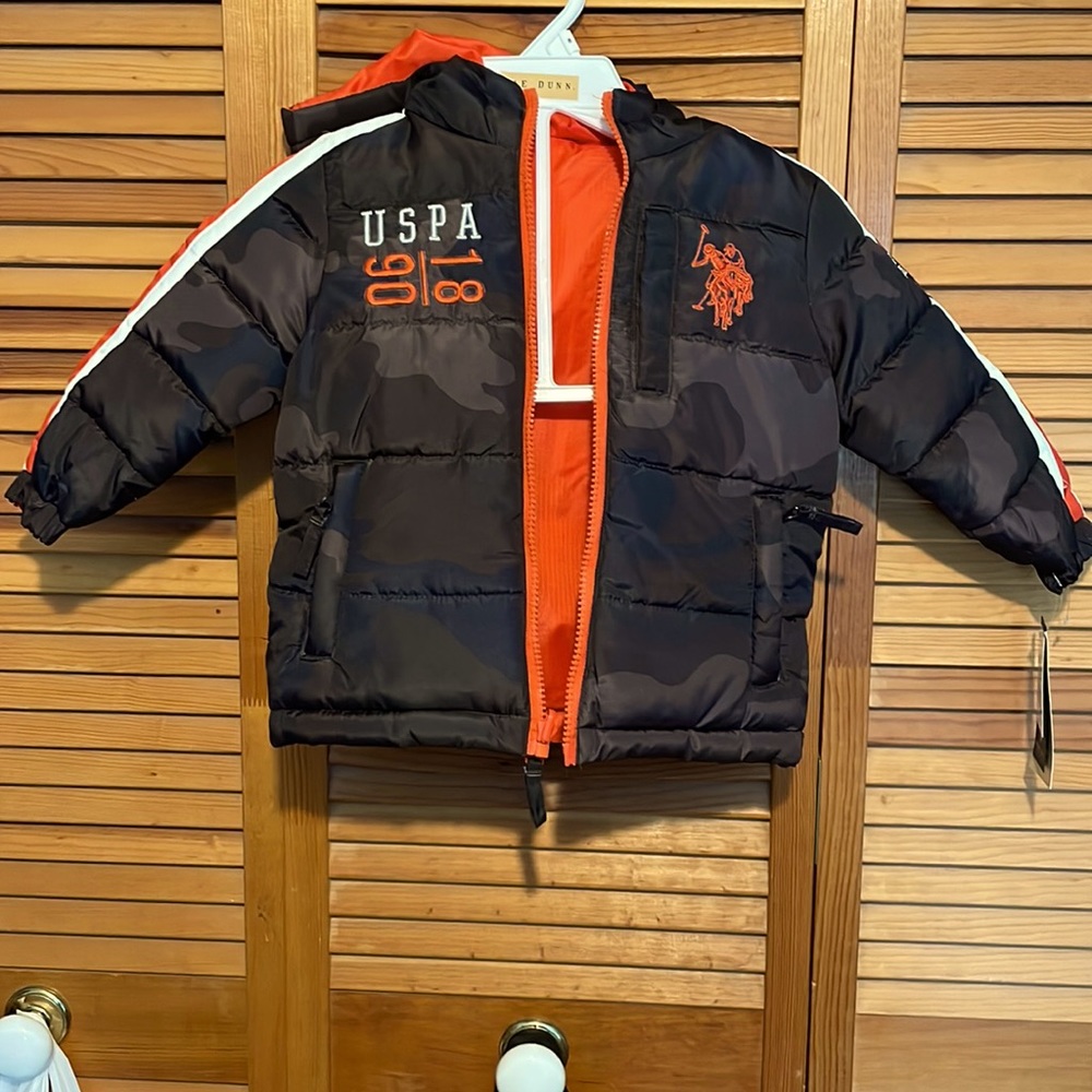 US Polo Association reversible puffer jacket New with tags 2 Toddler